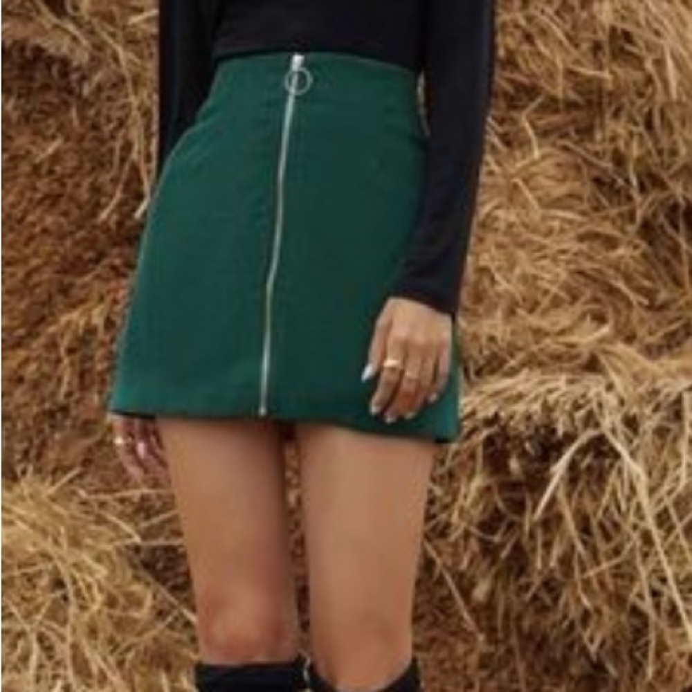 Corduroy Zip Up Skirt